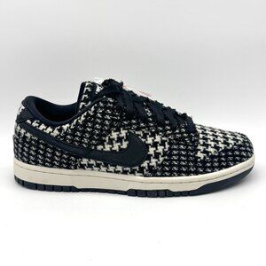 Nike Womens Harris Tweed x Dunk Low Black White Shoes Sz 8.5 New HQ5036-901